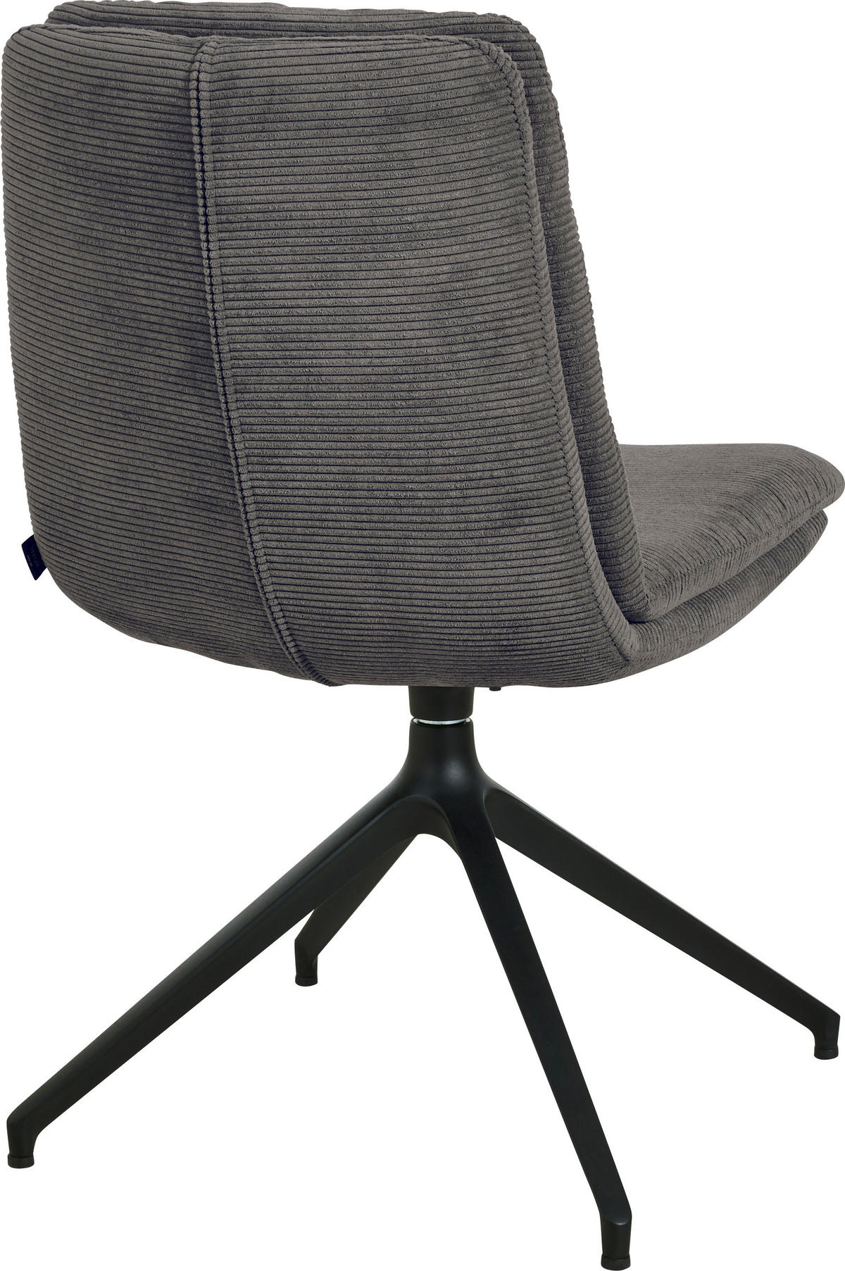 STUHL  in Cord  - Anthrazit/Schwarz, Design, Textil/Metall (49/90/68cm) - Johann Jakob