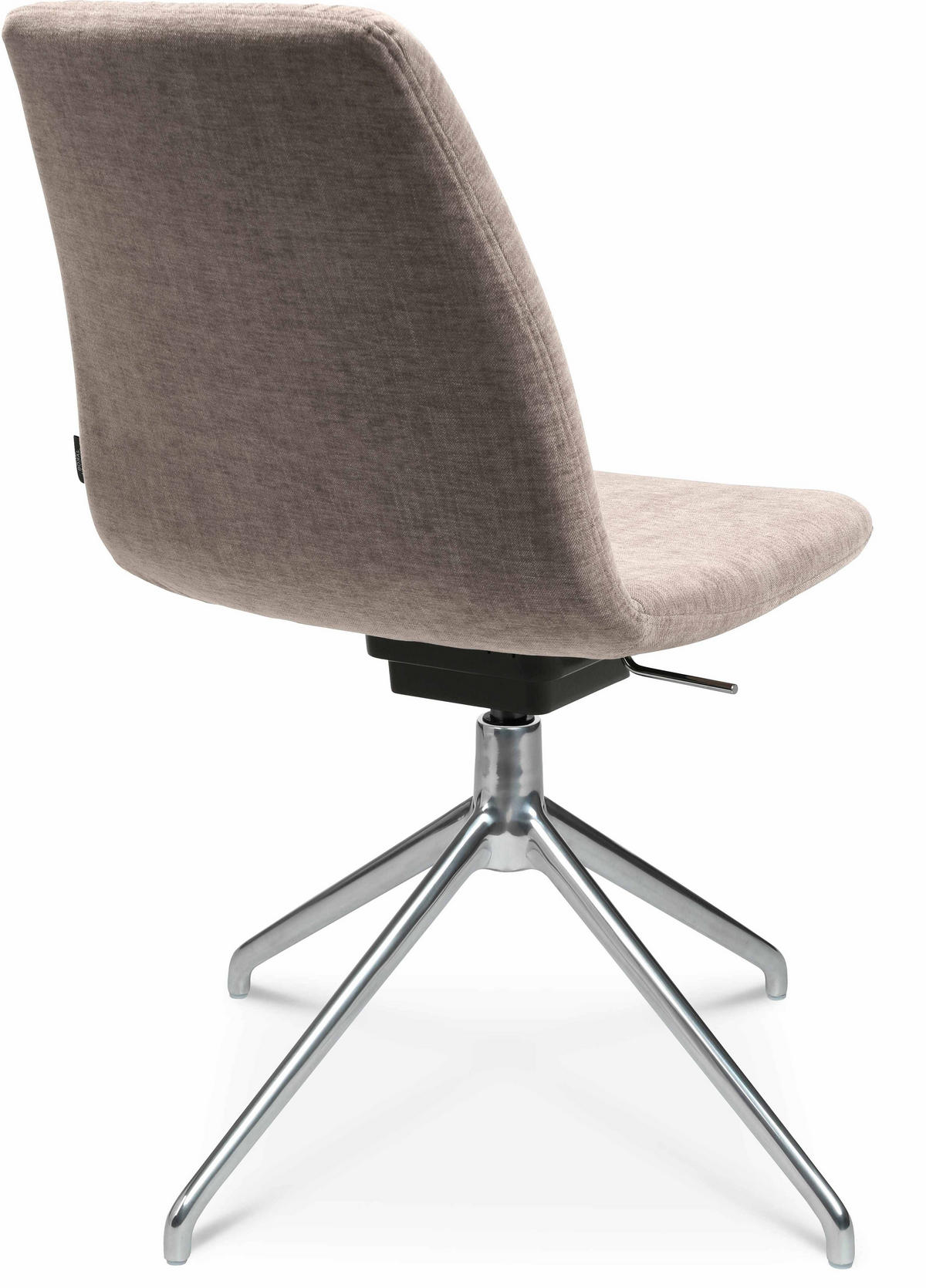 STUHL  in Stahl Velours  - Ecru/Alufarben, Design, Textil/Metall (46/81,5-84,5/55cm) - Johann Jakob