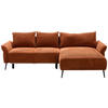 ECKSOFA Rostfarben Chenille  - Rostfarben/Schwarz, KONVENTIONELL, Textil/Metall (255/164cm) - Carryhome