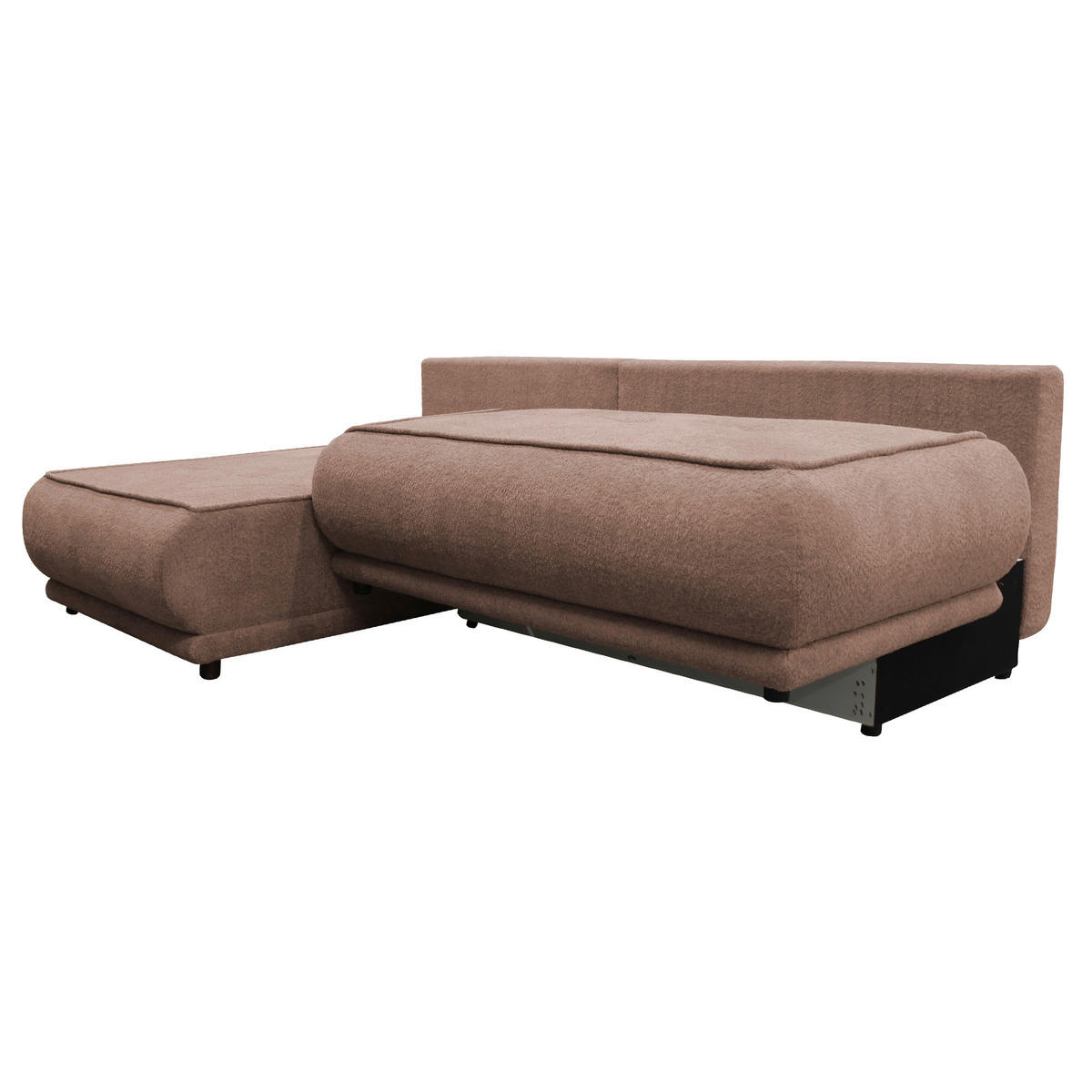 ECKSOFA  PAROS Braun Bouclé  - Schwarz/Braun, Design, Kunststoff/Textil (179/277cm) - MID.YOU