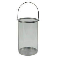 LATERNE - Klar/Edelstahlfarben, LIFESTYLE, Glas/Metall (18,5/28/16cm) - Ambia Home