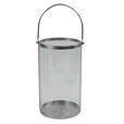 LATERNE - Klar/Edelstahlfarben, LIFESTYLE, Glas/Metall (18,5/28/16cm) - Ambia Home