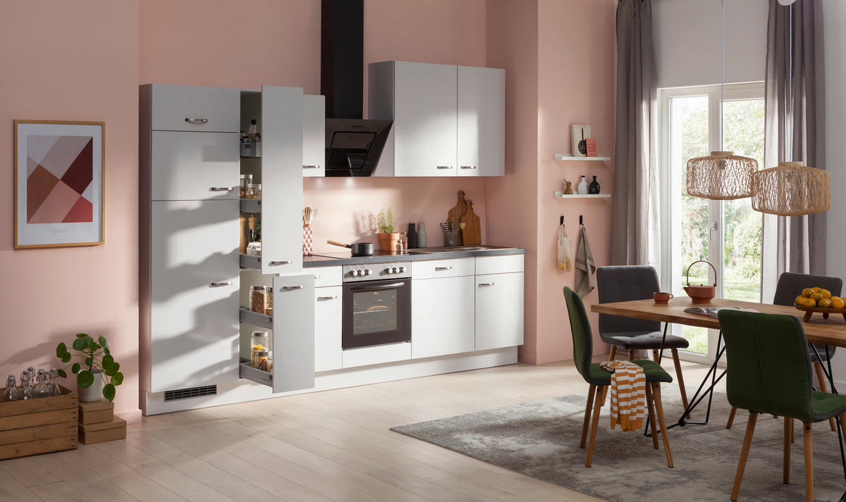 KUCHYŇSKÁ LINKA VE120 310 - šedá/černá, Basics, kompozitní dřevo (310cm) - Venda