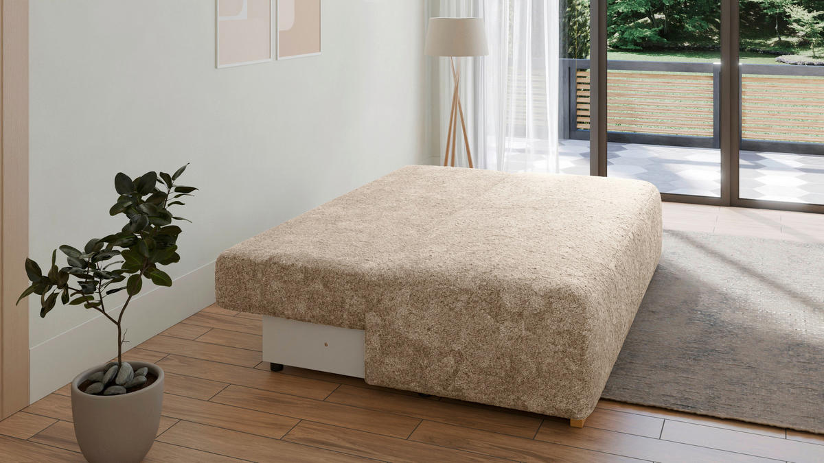 SCHLAFSOFA MOSS Dunkelgrün, Beige  inkl. Rückenkissen, Schlaffunktion, Stauraum  - Dunkelgrün/Beige, Design, Holzwerkstoff/Kunststoff (200/90/100cm) - MID.YOU