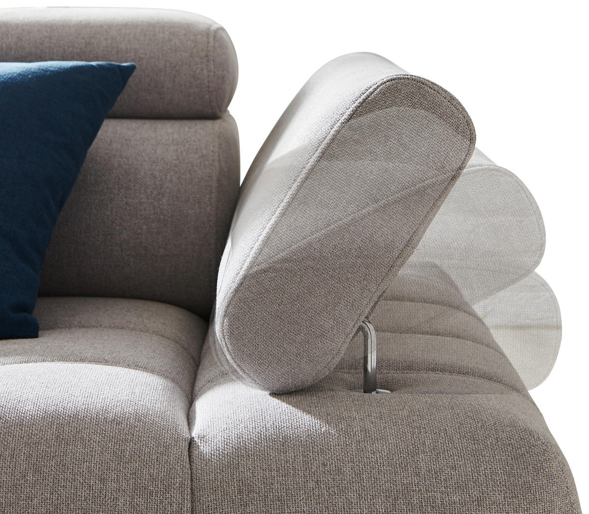 ECKSOFA in Webstoff Silberfarben  - Silberfarben/Schwarz, Modern, Textil/Metall (223/263cm) - Welnova