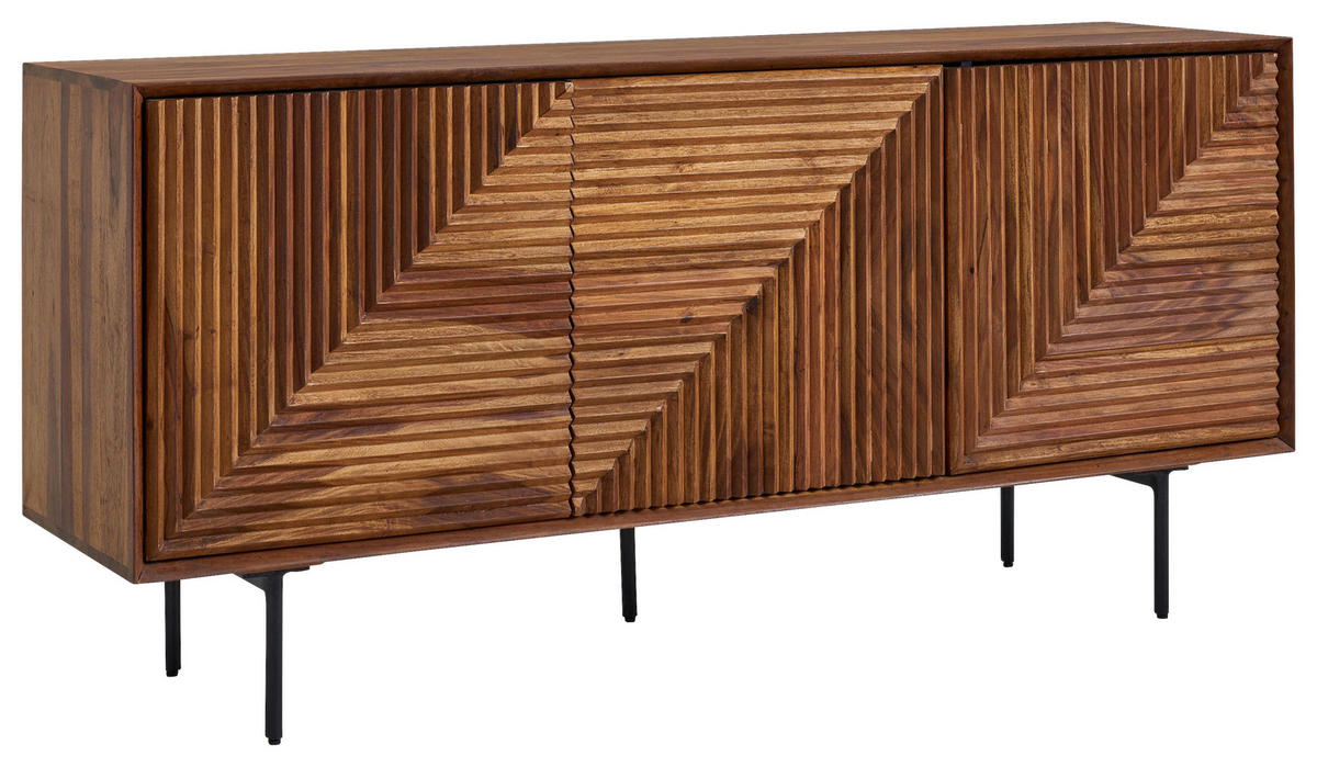 SIDEBOARD 148/72/40 cm  - Sheeshamfarben/Schwarz, Design, Holz/Metall (148/72/40cm) - MID.YOU