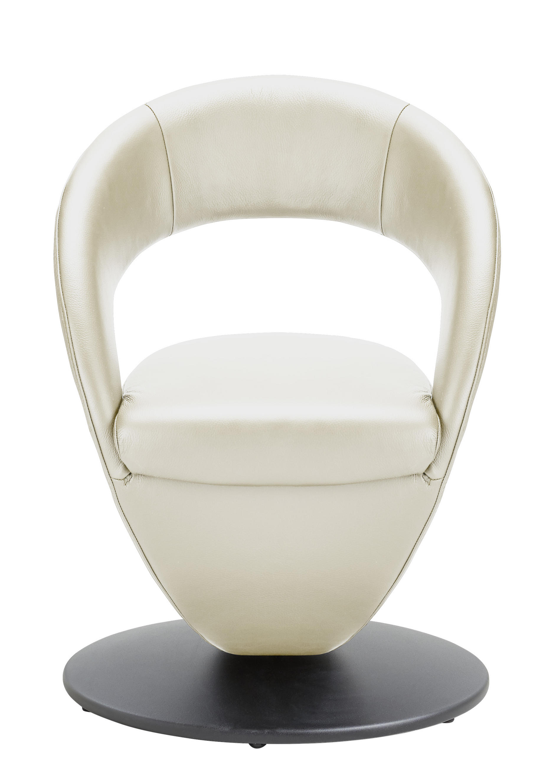 STUHL Echtleder Creme, Schwarz Lederauswahl, Stoffauswahl, Typenauswahl - Creme/Schwarz, Design, Leder/Metall (62/86/61cm) - Moderano