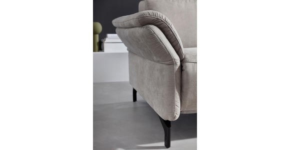 2-SITZER-SOFA Lederlook Hellgrau - Hellgrau/Schwarz, KONVENTIONELL, Textil/Metall (194/103/92cm) - Dieter Knoll
