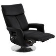 RELAXSESSEL in Leder Schwarz  - Edelstahlfarben/Schwarz, Design, Leder/Metall (78/112/85cm) - Cantus