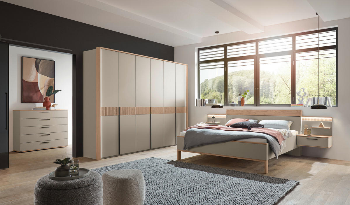 DREHTÜRENSCHRANK Taupe, Eichefarben  - Taupe/Eichefarben, Design, Holz/Holzwerkstoff (299,2/229,4/59,5cm) - Dieter Knoll