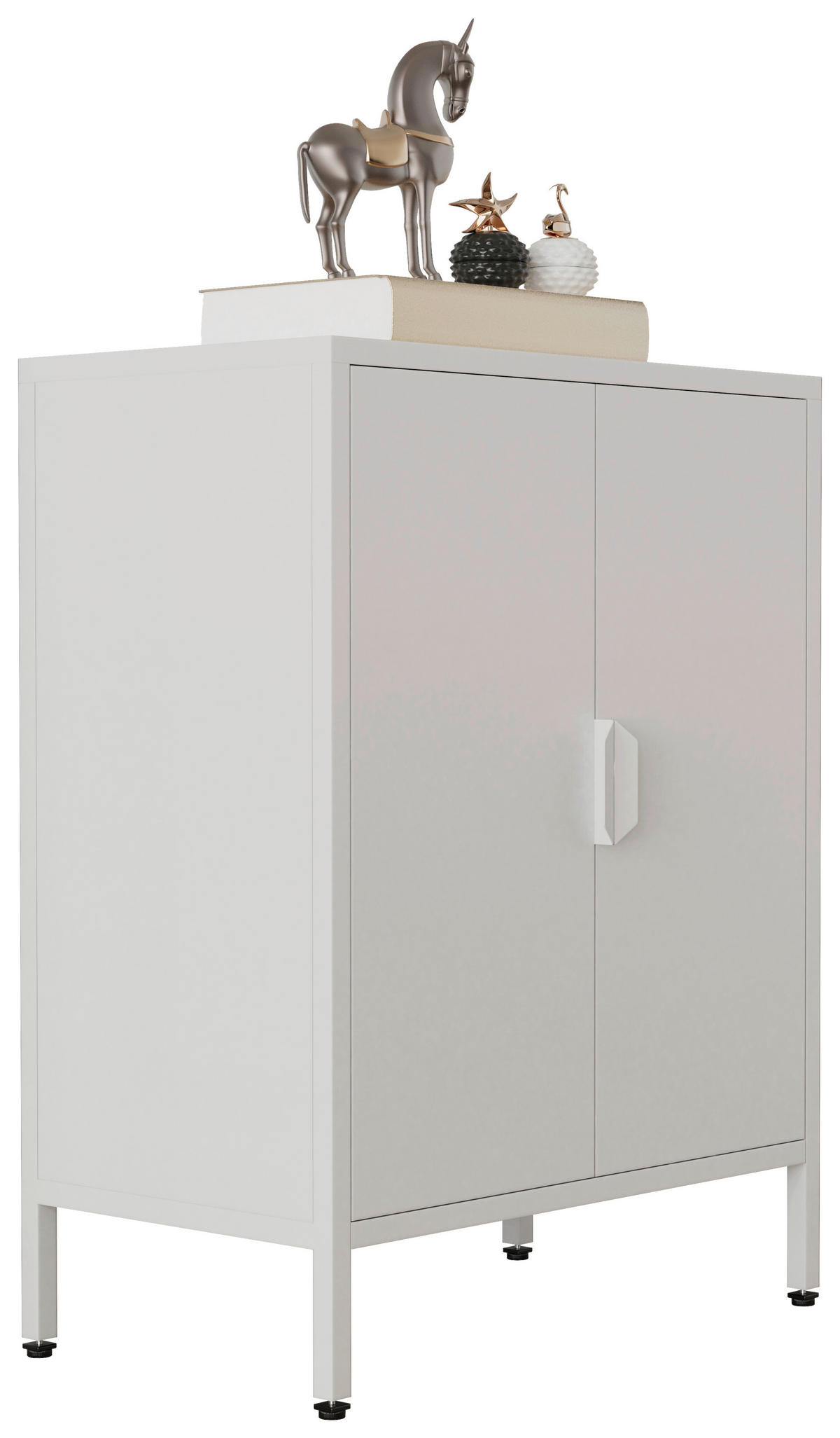 KOMMODE 60/80/35 cm  in Weiss  - Weiss, Design, Metall (60/80/35cm) - MID.YOU