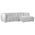 ECKSOFA in Chenille Hellgrau 272/172 cm - Hellgrau/Schwarz, KONVENTIONELL, Kunststoff/Textil (272/172cm) - Carryhome
