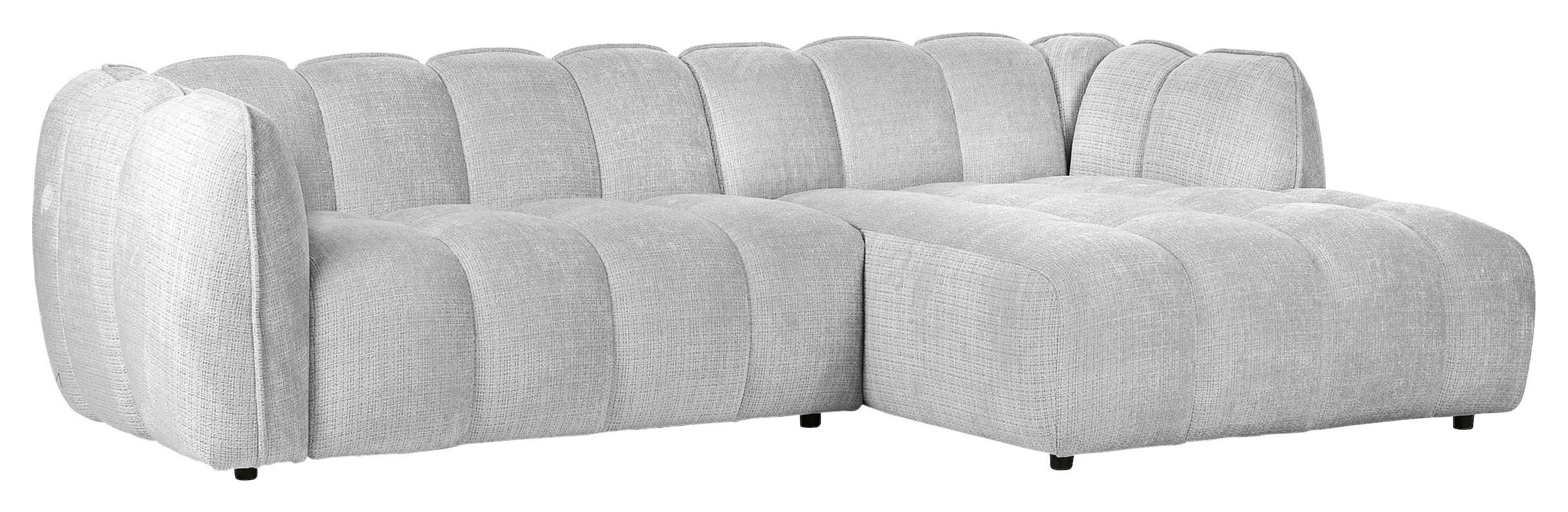 HÖRNSOFFA i chenille ljusgrå  - ljusgrå/svart, Klassisk, textil/plast (272/172cm) - MID.YOU