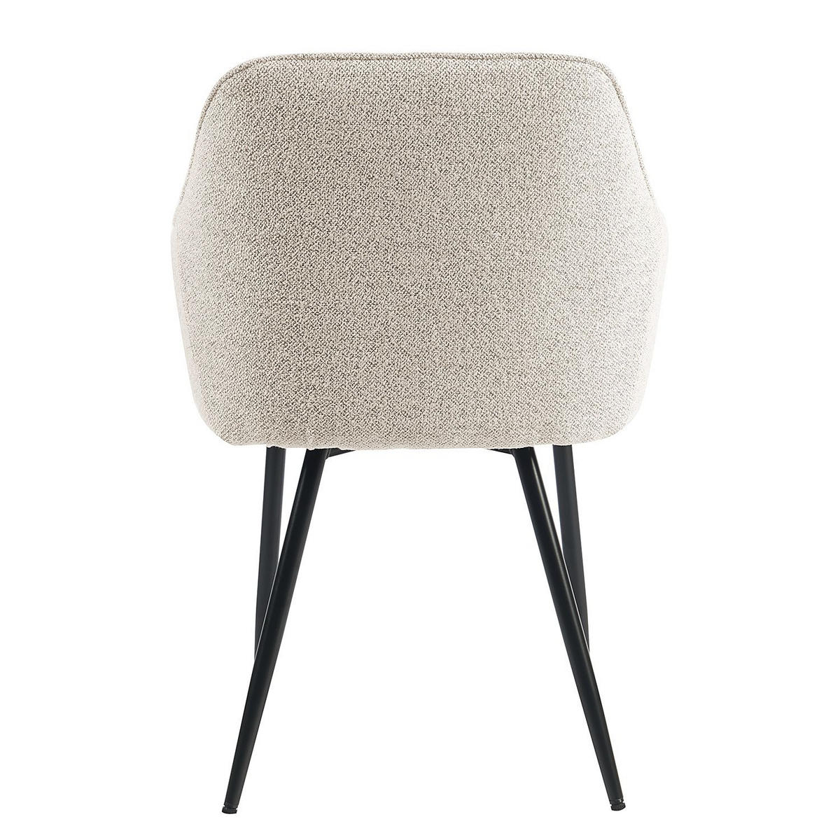 ARMLEHNSTUHL  in Eisen Flachgewebe  - Beige/Schwarz, MODERN, Textil/Metall (59,5/84/55,5cm) - home24