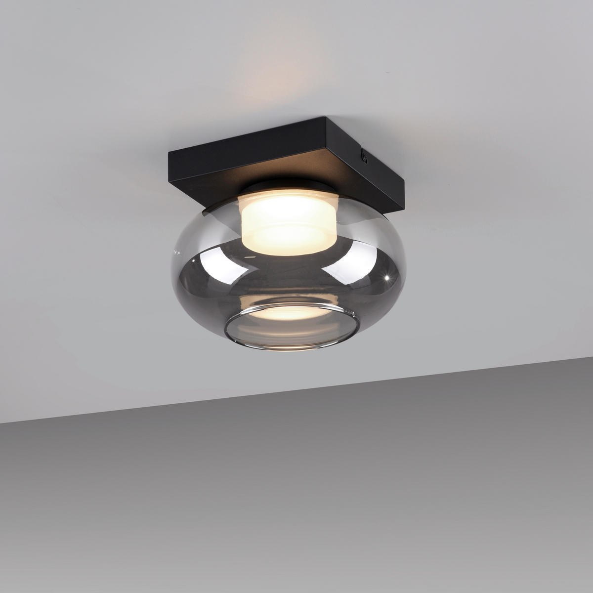 LED-DECKENLEUCHTE SW SIA 20/20/14,4 cm   - Schwarz, Design, Kunststoff/Metall (20/20/14,4cm) - Schöner Wohnen