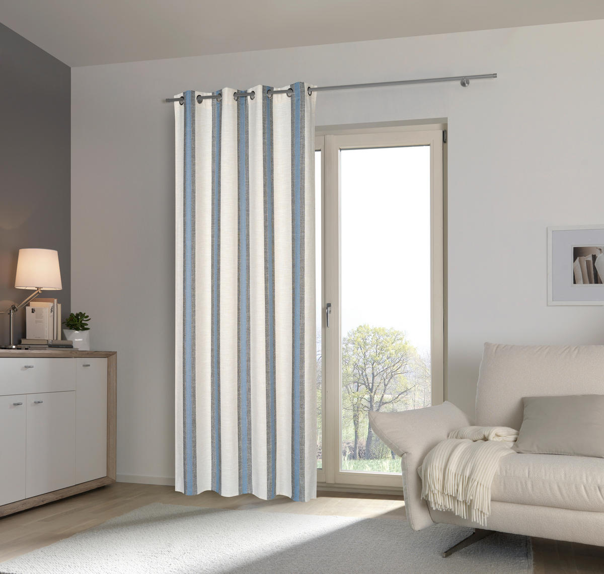 RINGLIS FÜGGÖNY részben fényzáró  - kék, Design, textil (135/245cm) - Esposa