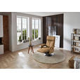 RELAXSESSEL in Leder Honig  - Edelstahlfarben/Honig, Design, Leder/Metall (78/112/85cm) - Cantus