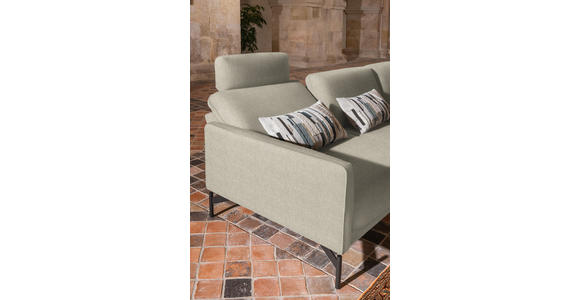 ECKSOFA in Flachgewebe, Struktur Beige  - Anthrazit/Beige, Design, Textil/Metall (254/230cm) - Ambiente