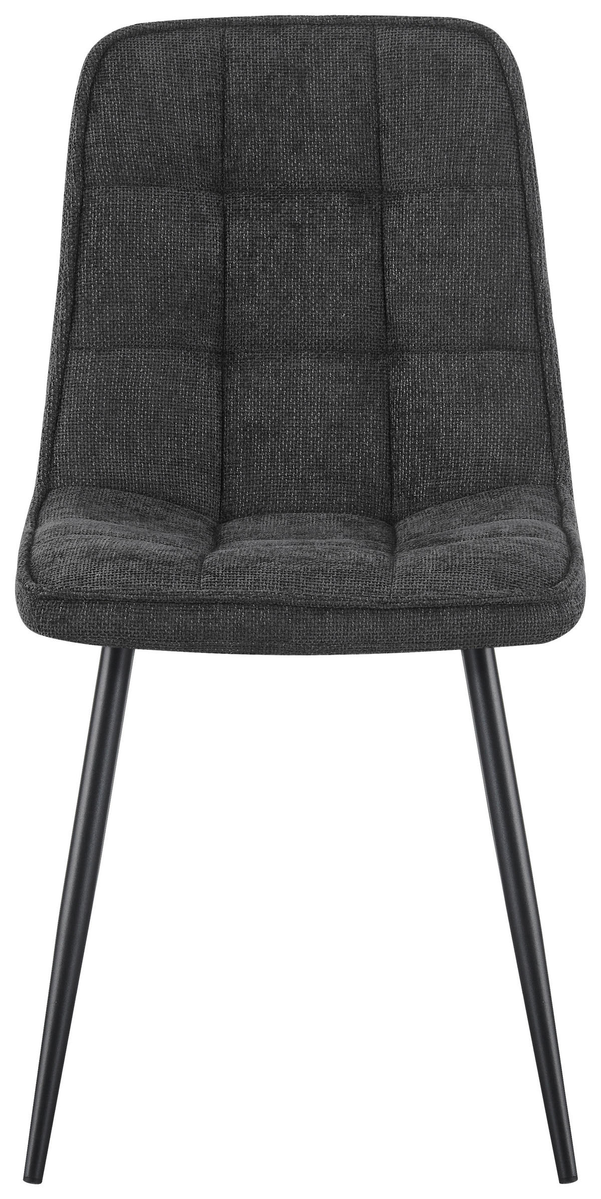STUHL  in Eisen Leinenoptik Holz, Metall, Textil  - Anthrazit/Schwarz, KONVENTIONELL, Holz/Textil (45/89/58cm) - MID.YOU