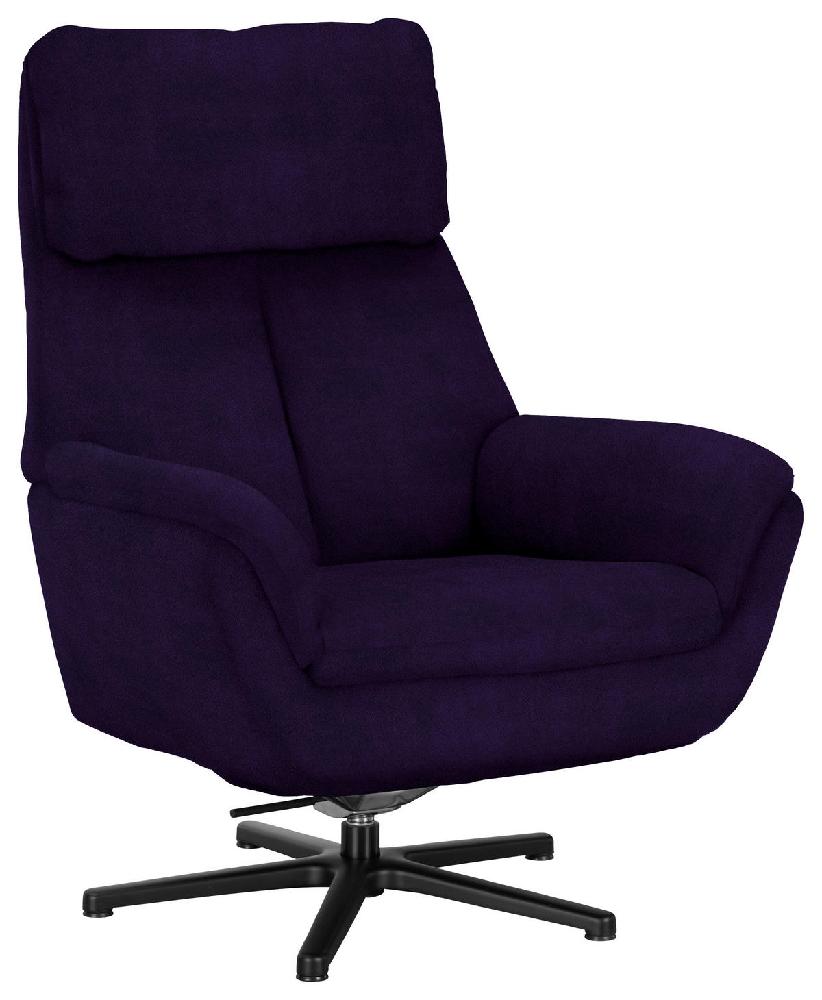 RELAXSESSEL in Textil Violett  - Violett/Schwarz, Design, Textil/Metall (79/108/89cm) - Beldomo Style