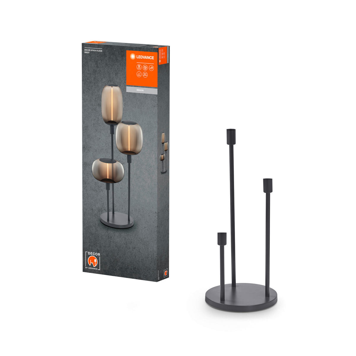 LEUCHTENFUß Decor Stick Floor 32/78 cm   - Dunkelgrau, Basics, Metall (32/78cm) - Ledvance