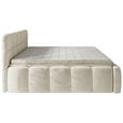 BOXBETT 160/200 cm,  in Beige, gepolstertes Kopfteil, Bettkasten, Topper, Matratzen, H3 + H3 = fest  - Beige/Schwarz, MODERN, Kunststoff/Textil (160/200cm) - Xora