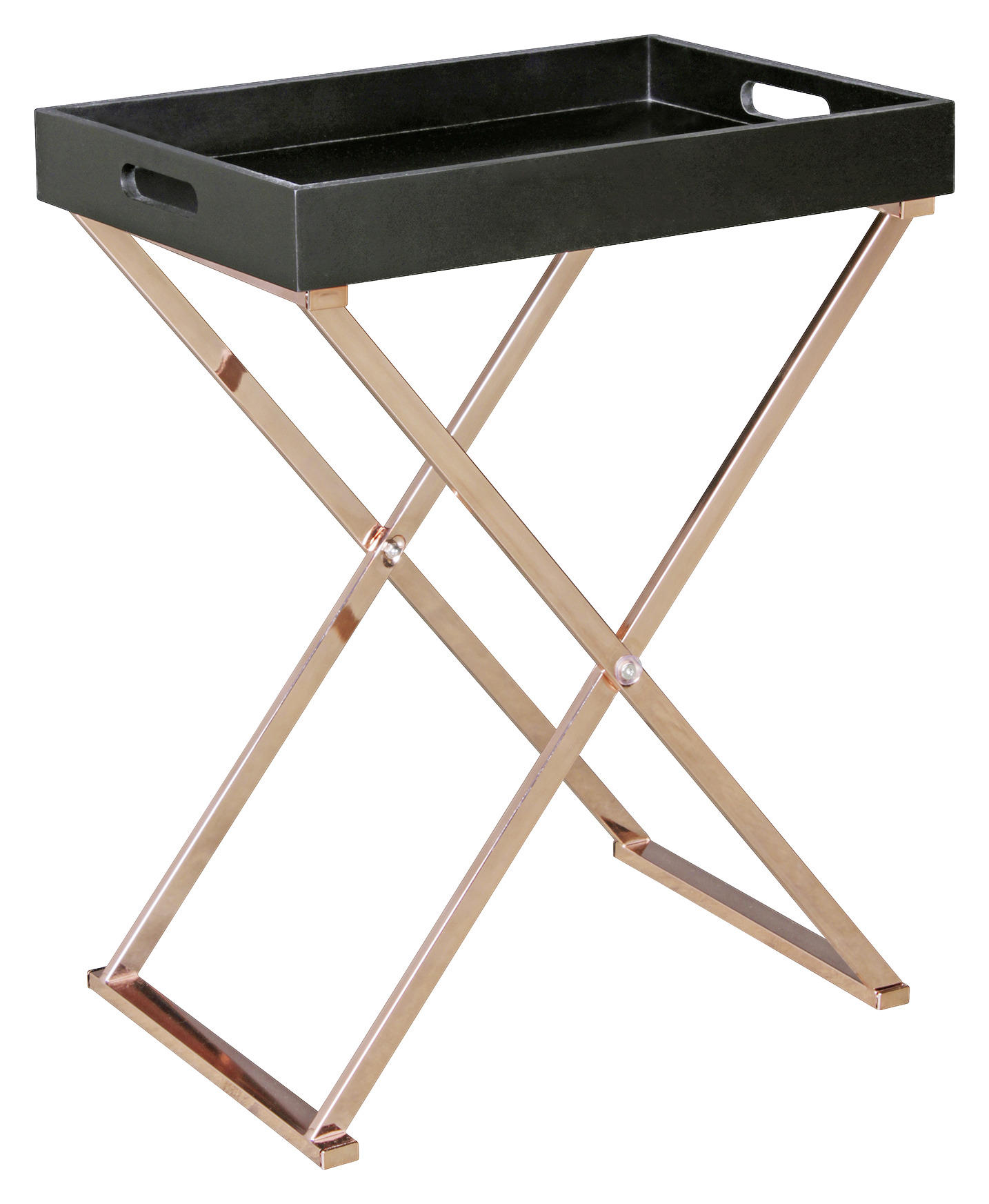 BEISTELLTISCH rechteckig Schwarz  - Schwarz/Kupferfarben, Design, Metall (48/34/61cm) - MID.YOU