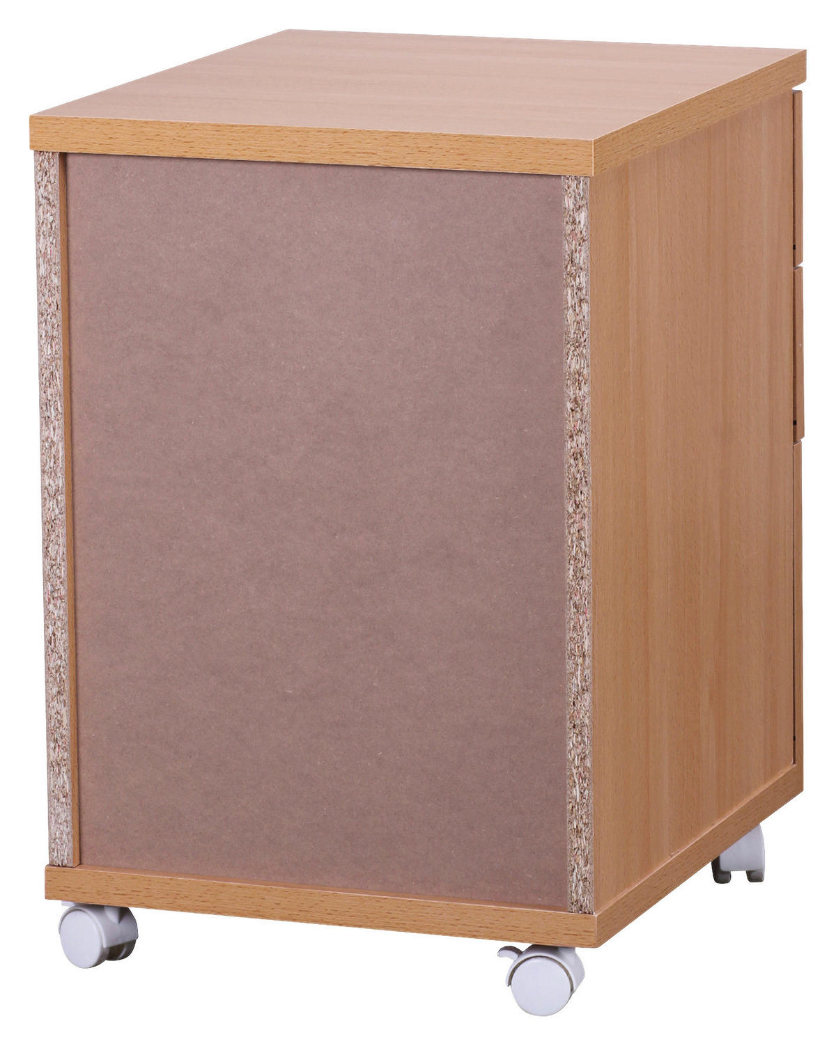 KONTAJNER NA KOLIESKACH, 40/60/45 cm - farba buka/strieborná, Konventionell, kompozitné drevo/plast (40/60/45cm) - MID.YOU