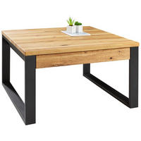 COUCHTISCH Eiche massiv 75/75/42 cm quadratisch Schwarz, Eichefarben  - Eichefarben/Schwarz, Design (75/75/42cm) - Novel