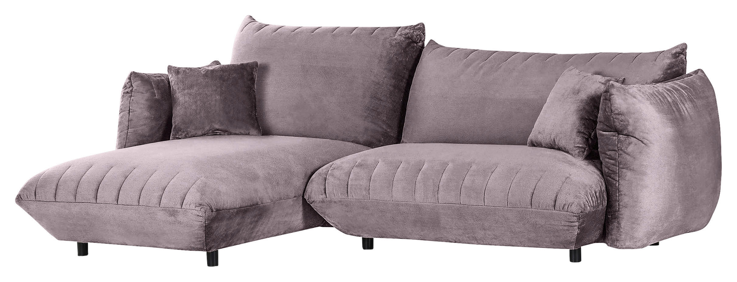 HÖRNSOFFA i plysch grå - svart/grå, Klassisk, textil/plast (170/270cm) - MID.YOU