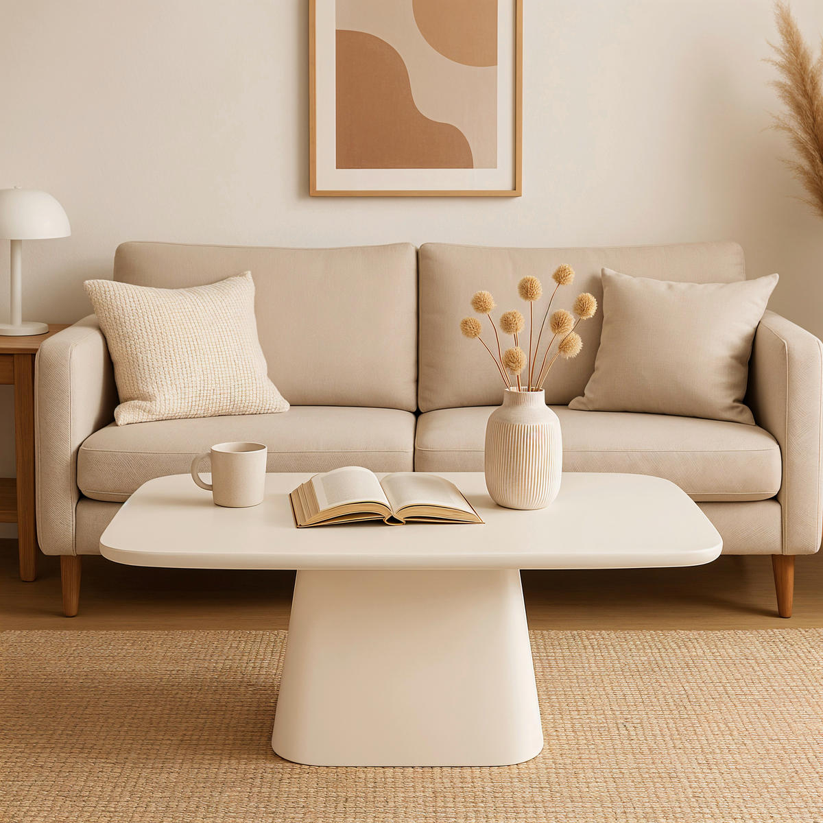 COUCHTISCH in Stein, Holzwerkstoff 122/70/46 cm  - Weiß, Design, Holzwerkstoff/Stein (122/70/46cm) - MID.YOU