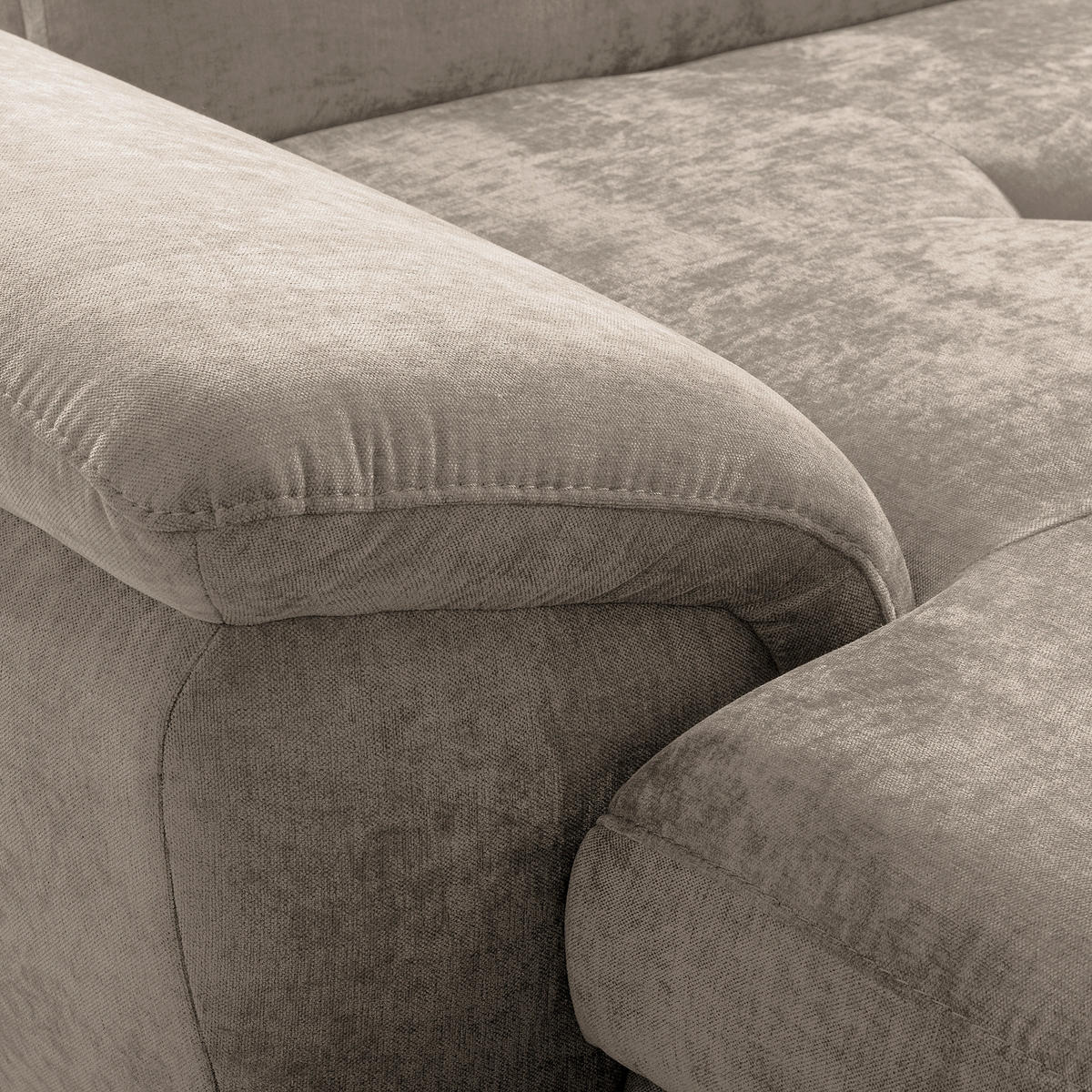 ECKSOFA  Webstoff Taupe  - Taupe/Schwarz, Design, Textil/Metall (195/268cm) - Livetastic