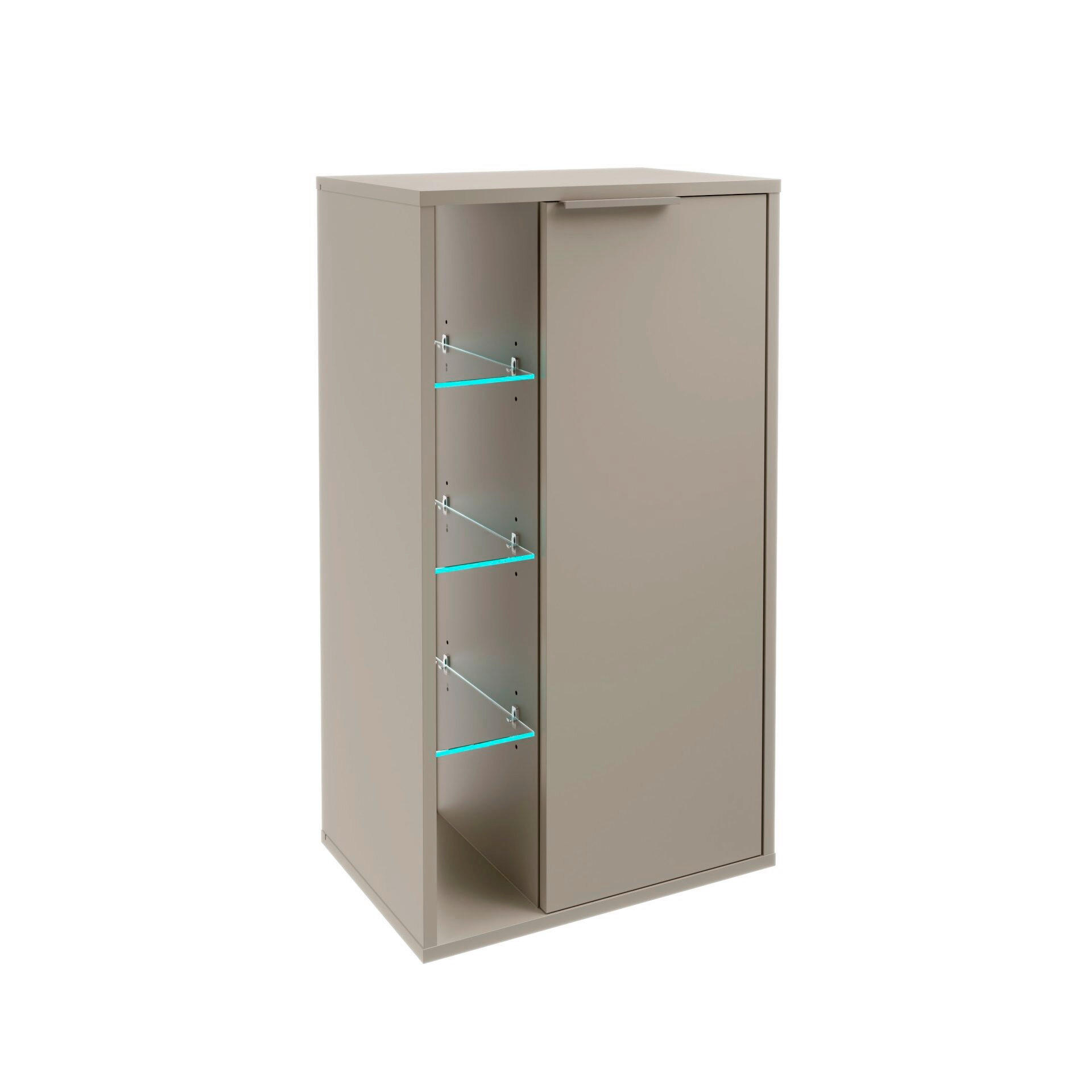 MIDISCHRANK 47/84,2/32 cm  - Grau, Basics, Glas/Holzwerkstoff (47/84,2/32cm) - MID.YOU