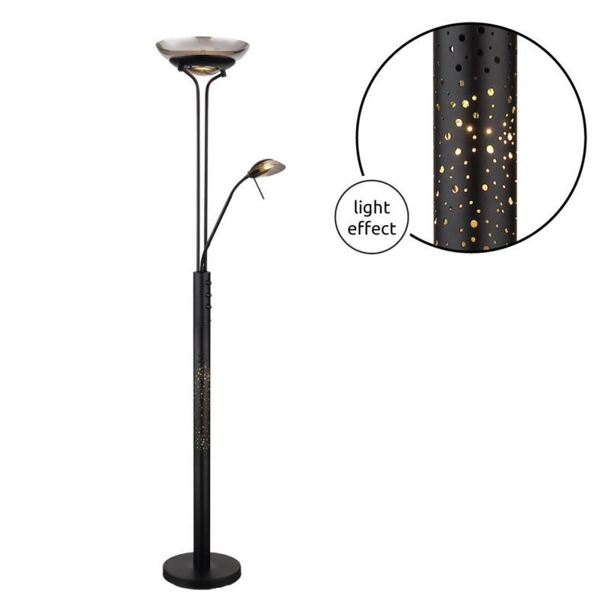 LED-DECKENFLUTER - Schwarz, Design, Glas/Kunststoff (40/180cm) - Globo