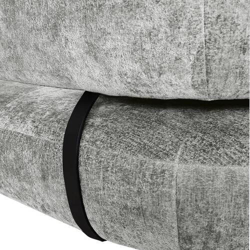 ECKSOFA in Chenille Grau  - Schwarz/Grau, Design, Holz/Textil (265/200cm) - Landscape