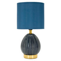 TISCHLEUCHTE   - Blau, Basics, Keramik/Textil (15/30.5/15cm)