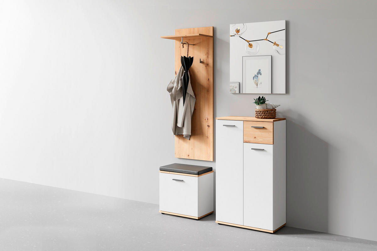 GARDEROBE 4-teilig  in 60/102/30 cm  - Weiß/Eiche Artisan, Design, Holzwerkstoff (60/102/30cm) - MID.YOU