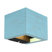 LED-WANDLEUCHTE 13.2/11.3/9.8 cm   - Blau/Schwarz, Design, Holzwerkstoff/Metall (13.2/11.3/9.8cm) - Globo