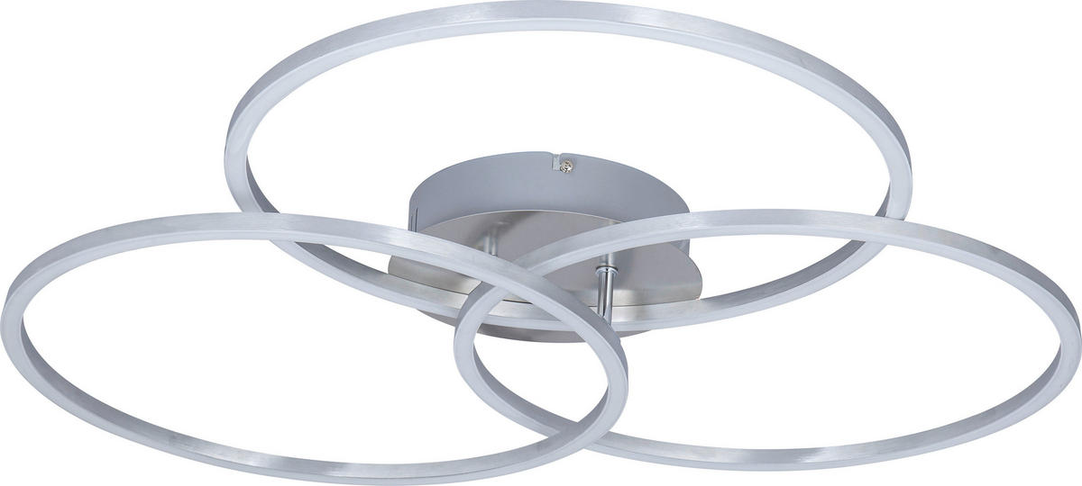 STROPNÍ LED SVÍTIDLO, 71/52/9 cm - barvy hliníku, Design, kov/plast (71/52/9cm) - Novel