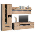 TV-ELEMENT Graphitfarben, Eiche Artisan  192/53/47 cm  - Schwarz/Graphitfarben, Trend, Holzwerkstoff/Kunststoff (192/53/47cm) - Carryhome