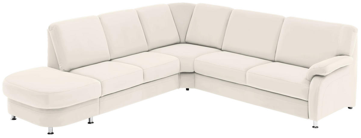 ECKSOFA in Flachgewebe Naturfarben, Beige  289/269 cm  - Beige/Alufarben, KONVENTIONELL, Textil/Metall (289/269cm) - Beldomo System