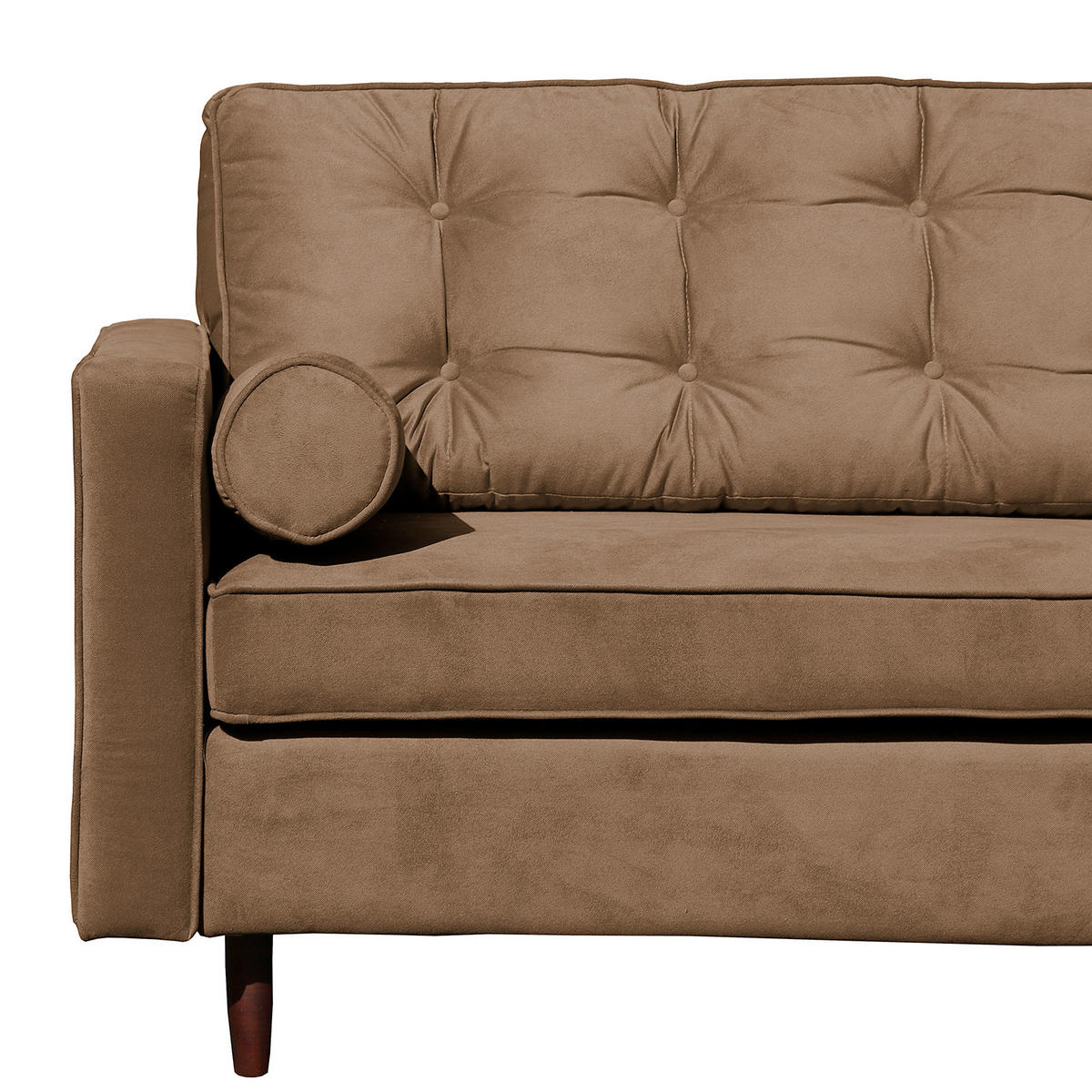 ECKSOFA VANCOUVER Braun Mikrofaser Zierkissen, Rückenkissen  - Braun, Design, Holz/Textil (240/169cm) - P & B