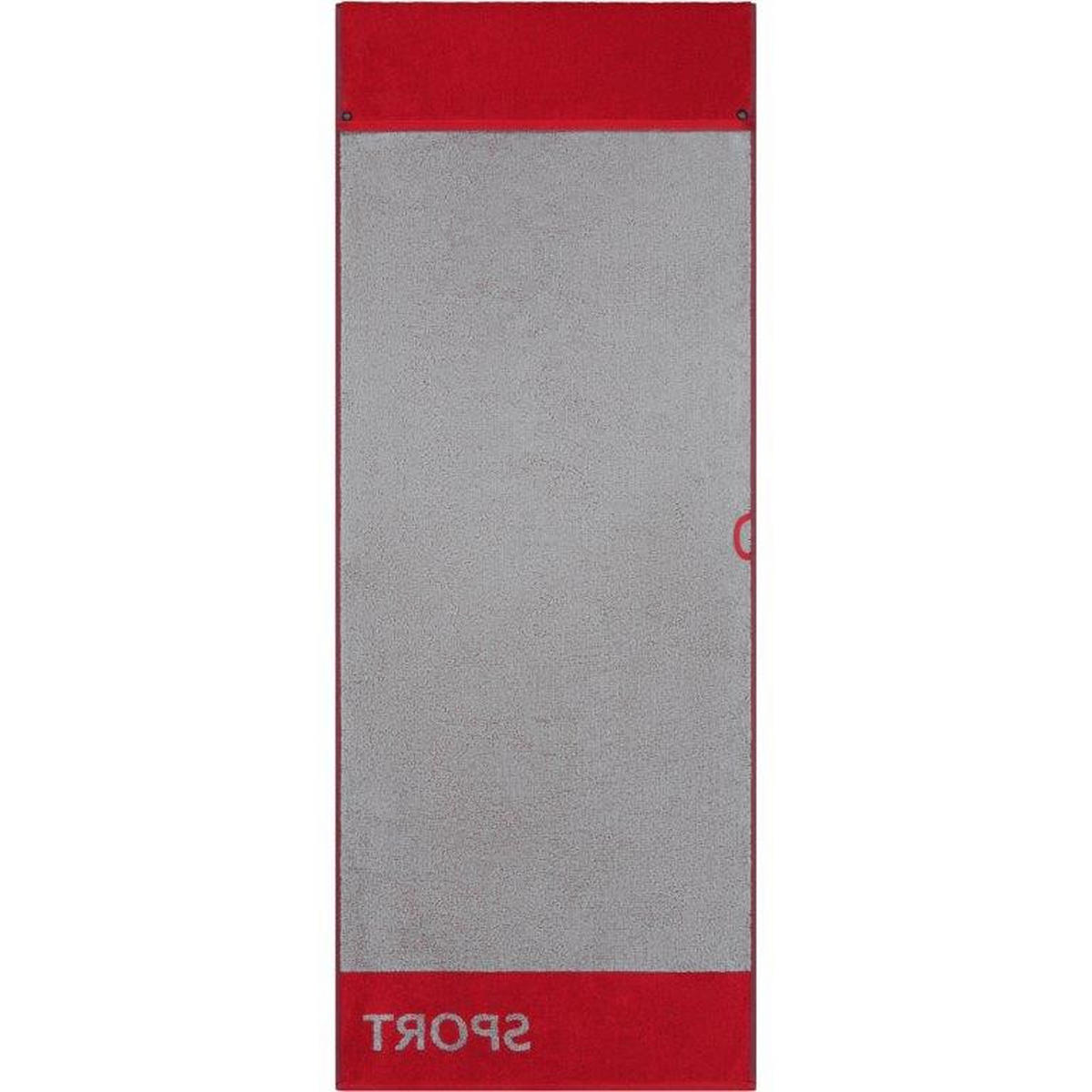 RUČNIK ZA TUŠIRANJE 130/50 cm  siva, crvena   Fitnesstuch  - siva/crvena, Konvencionalno, tekstil (130/50cm) - Cawoe