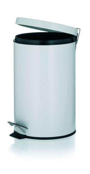 TRETEIMER 12 l  Metall  - Schwarz/Weiß, Basics, Kunststoff/Metall (25/39cm) - Kela