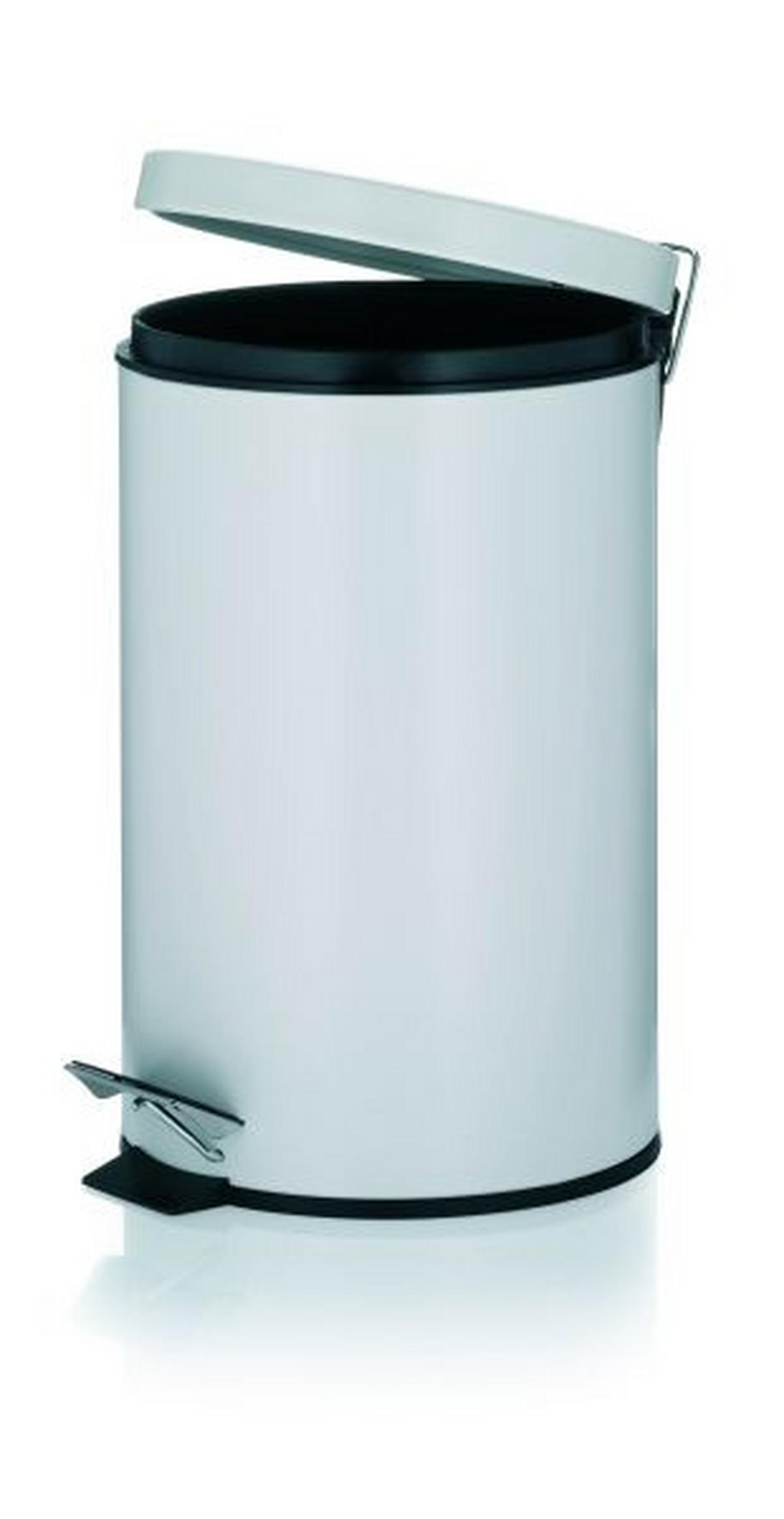 TRETEIMER 12 l  Metall  - Schwarz/Weiß, Basics, Kunststoff/Metall (25/39cm) - Kela