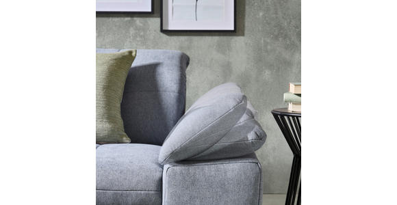 ECKSOFA  in Webstoff Blaugrau  180/265 cm  - Blaugrau/Schwarz, Design, Textil/Metall (180/265cm) - Carryhome