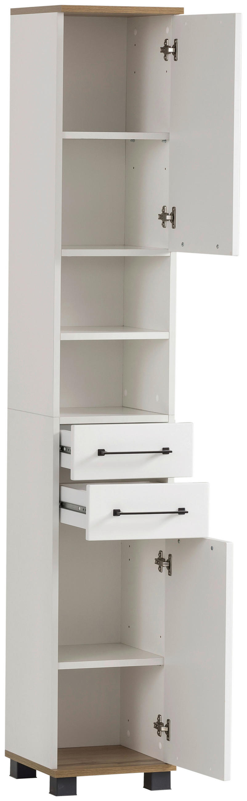 HOCHSCHRANK 30,3/180,9/32,6 cm  - Eichefarben/Schwarz, MODERN, Holzwerkstoff/Kunststoff (30,3/180,9/32,6cm) - Stylife