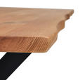 ESSTISCH 140/80/76 cm Echtholz  Holz, Metall rechteckig Eichefarben  - Eichefarben/Schwarz, LIFESTYLE, Holz/Metall (140/80/76cm) - Linea Natura
