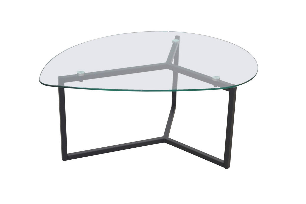 COUCHTISCHSET Freiform Schwarz  - Schwarz, Design, Glas/Metall (82/59/40cm) - MID.YOU