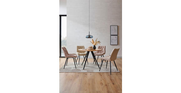 ESSTISCH in Holz, Metall 100/100/76 cm  - Schwarz/Akaziefarben, LIFESTYLE, Holz/Metall (100/100/76cm) - Landscape